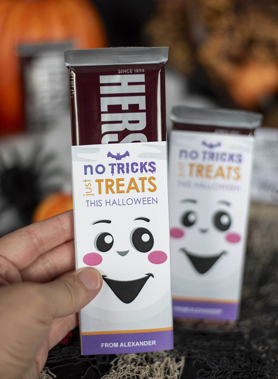 printable halloween candy bar wrapper template for hershey bar